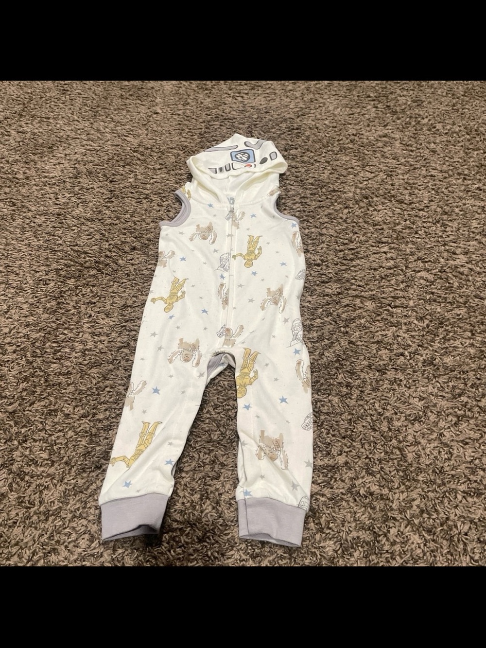 Star Wars, happy threads sleeveless one piece with hood size 18 months